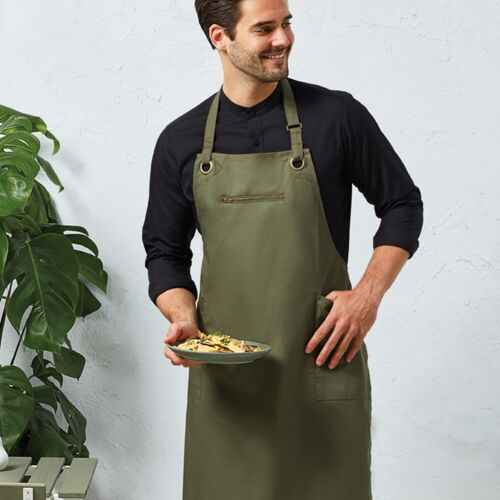 Premier Premier Barley Contrast Stitch Bib Apron PR121 Premier Barley Contrast Stitch Bib Apron Thumbnail