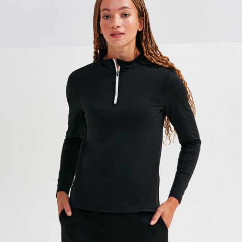 TriDri® Women’s TriDri® recycled long sleeve brushed back ¼ zip top TR121 Women’s TriDri® recycled long sleeve brushed back ¼ zip top Thumbnail