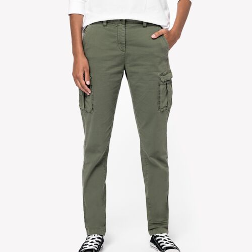 Native Spirit Native Spirit Ladies Washed Cargo Trousers NS741 Native Spirit Ladies Washed Cargo Trousers Thumbnail