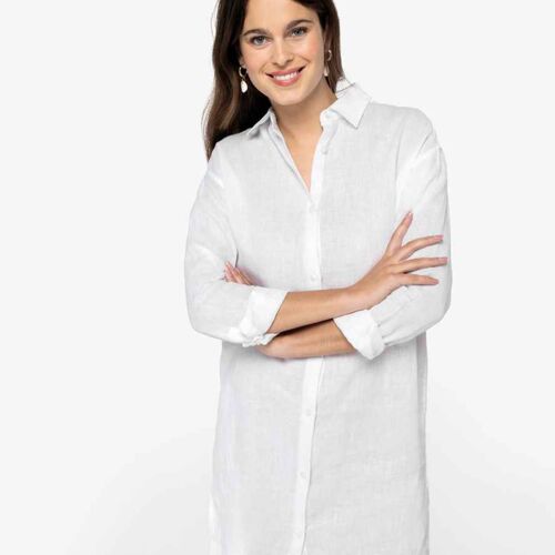Native Spirit Native Spirit Ladies Linen Dress Shirt NS5008 Native Spirit Ladies Linen Dress Shirt Thumbnail
