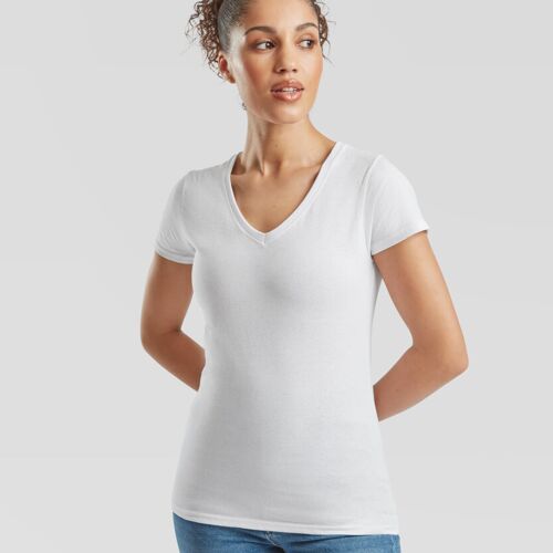 Fruit of the Loom Women's valueweight v-neck T SS047 Women's valueweight v-neck T Thumbnail