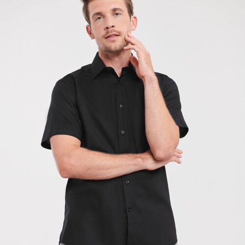 Russell Collection Short sleeve easycare tailored Oxford shirt J923M Short sleeve easycare tailored Oxford shirt Thumbnail