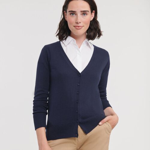 Russell Collection Women's v-neck knitted cardigan J715F Women's v-neck knitted cardigan Thumbnail