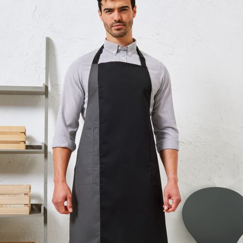 Premier Contrast bib apron PR162 Contrast bib apron Thumbnail