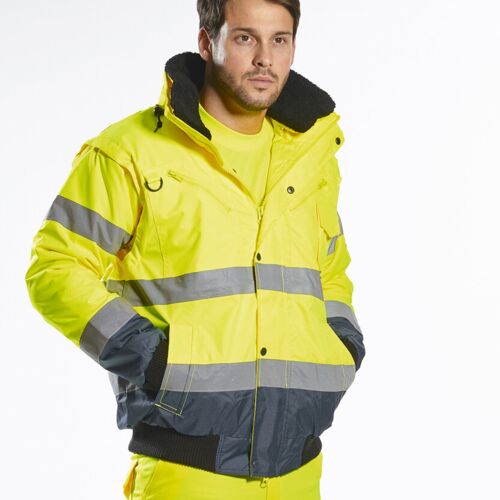 Portwest Hi-vis contrast bomber jacket (C465) PW013 Hi-vis contrast bomber jacket (C465) Thumbnail