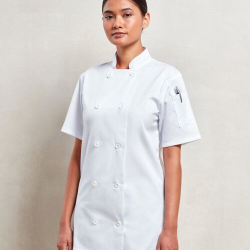 Premier Women's short sleeve chef's jacket PR670 Women's short sleeve chef's jacket Thumbnail