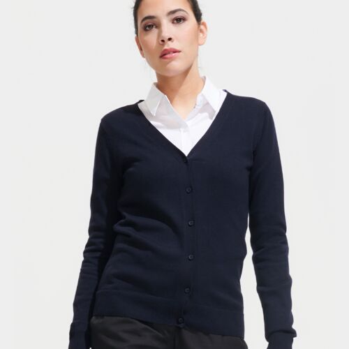 SOL'S SOL'S Ladies Golden Cotton Acrylic V Neck Cardigan 90012 SOL'S Ladies Golden Cotton Acrylic V Neck Cardigan Thumbnail