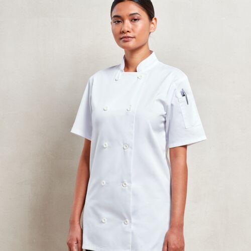 Premier Premier Ladies Short Sleeve Chef's Jacket PR670 Premier Ladies Short Sleeve Chef's Jacket Thumbnail