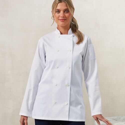 Premier Premier Ladies Long Sleeve Chef's Jacket PR671 Premier Ladies Long Sleeve Chef's Jacket Thumbnail