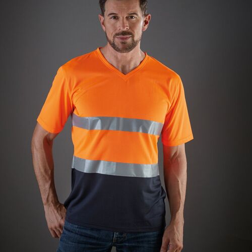 Yoko Hi-vis top cool super light v-neck t-shirt (HVJ910) YK018 Hi-vis top cool super light v-neck t-shirt (HVJ910) Thumbnail