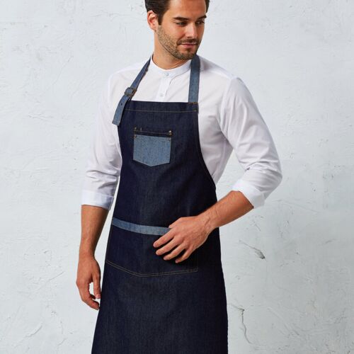 Premier Domain contrast denim bib apron PR127 Domain contrast denim bib apron Thumbnail