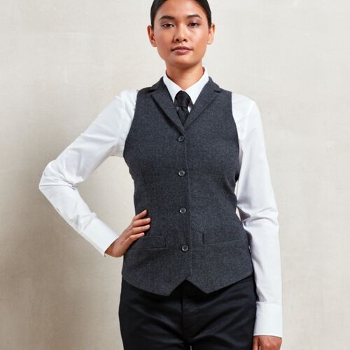 Premier Premier Ladies Herringbone Waistcoat PR626 Premier Ladies Herringbone Waistcoat Thumbnail