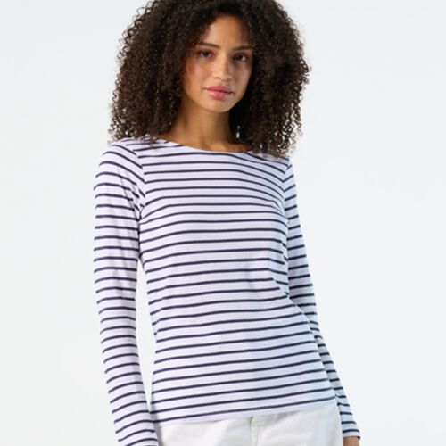 SOL'S SOL'S Ladies Marine Long Sleeve Striped T-Shirt 01403 SOL'S Ladies Marine Long Sleeve Striped T-Shirt Thumbnail