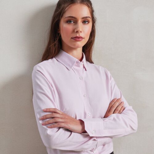 Premier Women's cotton-rich Oxford stripes blouse PR338 Women's cotton-rich Oxford stripes blouse Thumbnail